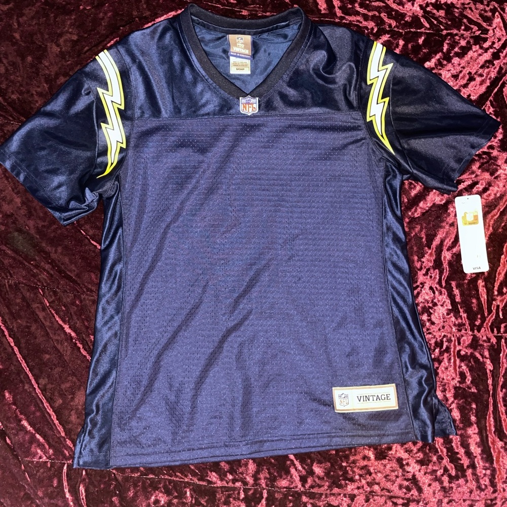 NFL 1995 Vintage Hall of Fame Chargers Women’s Small Navy Yellow Jersey NWT W8